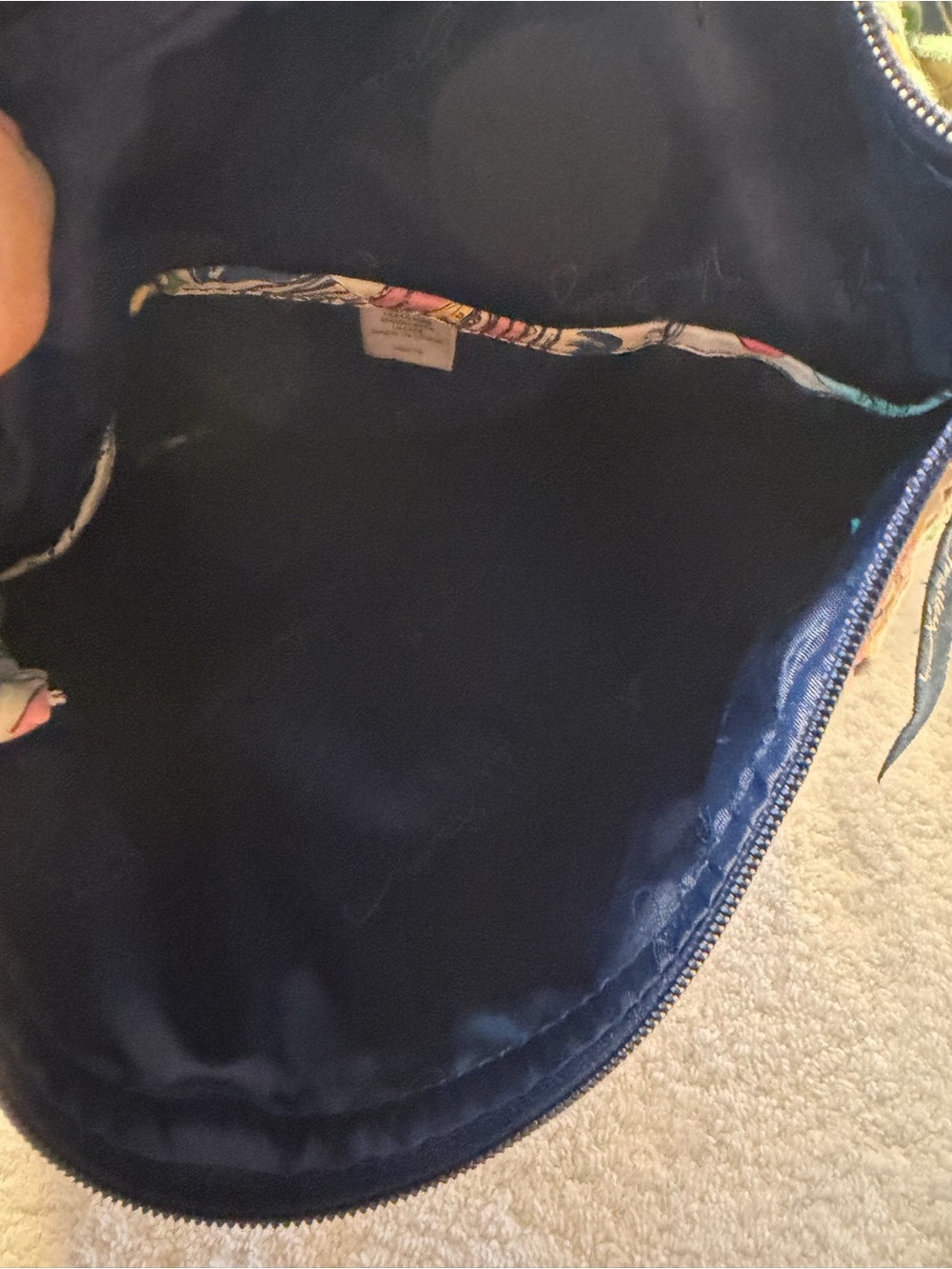 Vera Bradley Cuban Stamps Triple Zip Crossbody Bag Purse - Picture 3 of 7
